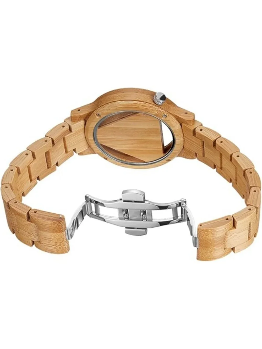 Men's Watch Colorful Bamboo Wooden Handmade Analog Dial Quartz Casual Wristwatch
